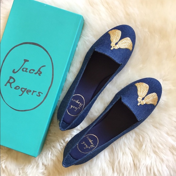 Jack Rogers Shoes - Jack Rogers Embroidered Tassel Denim Flats